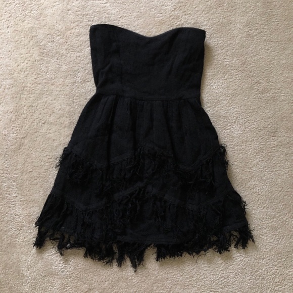 Billabong Dresses & Skirts - Billabong Black Fringe Tube Dress